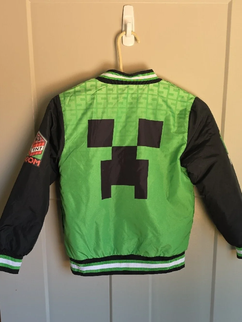 Kids Green Minecraft Creeper Bomber Jacket